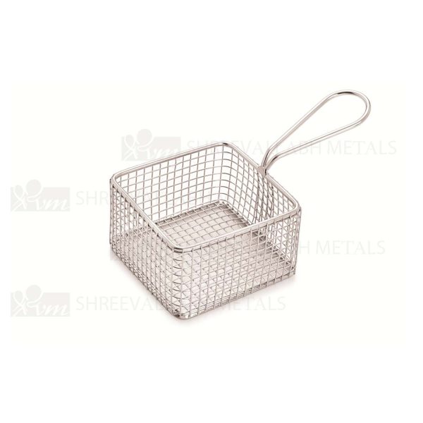 Mini Serving Basket Square - S.S. /Copper/ Antique Finish
